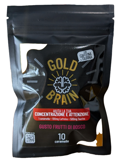 Gold Brain: L'Alternativa agli Energy Drink (10 Caramelle)
